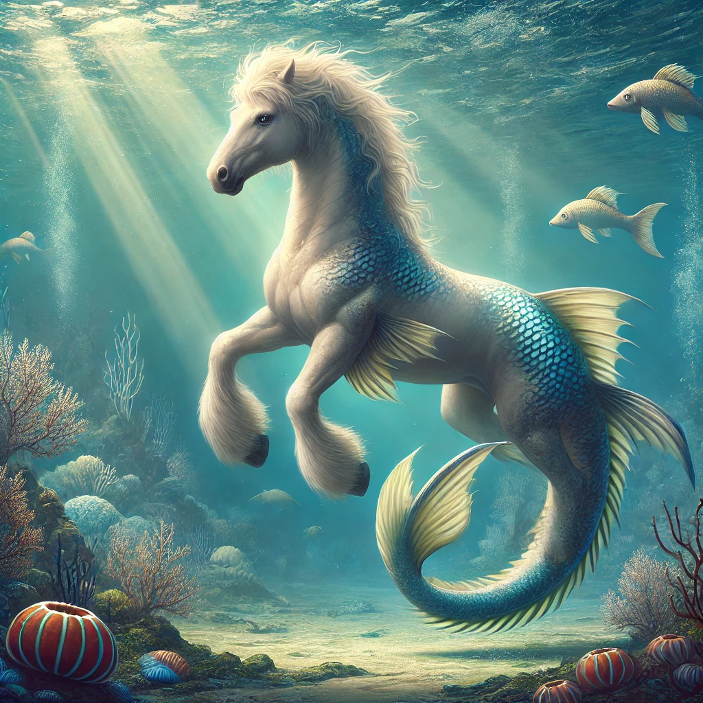 Artistic depiction of Hippocampus from Greek Mythology Artistic depiction of Hippocampus from Greek Mythology
