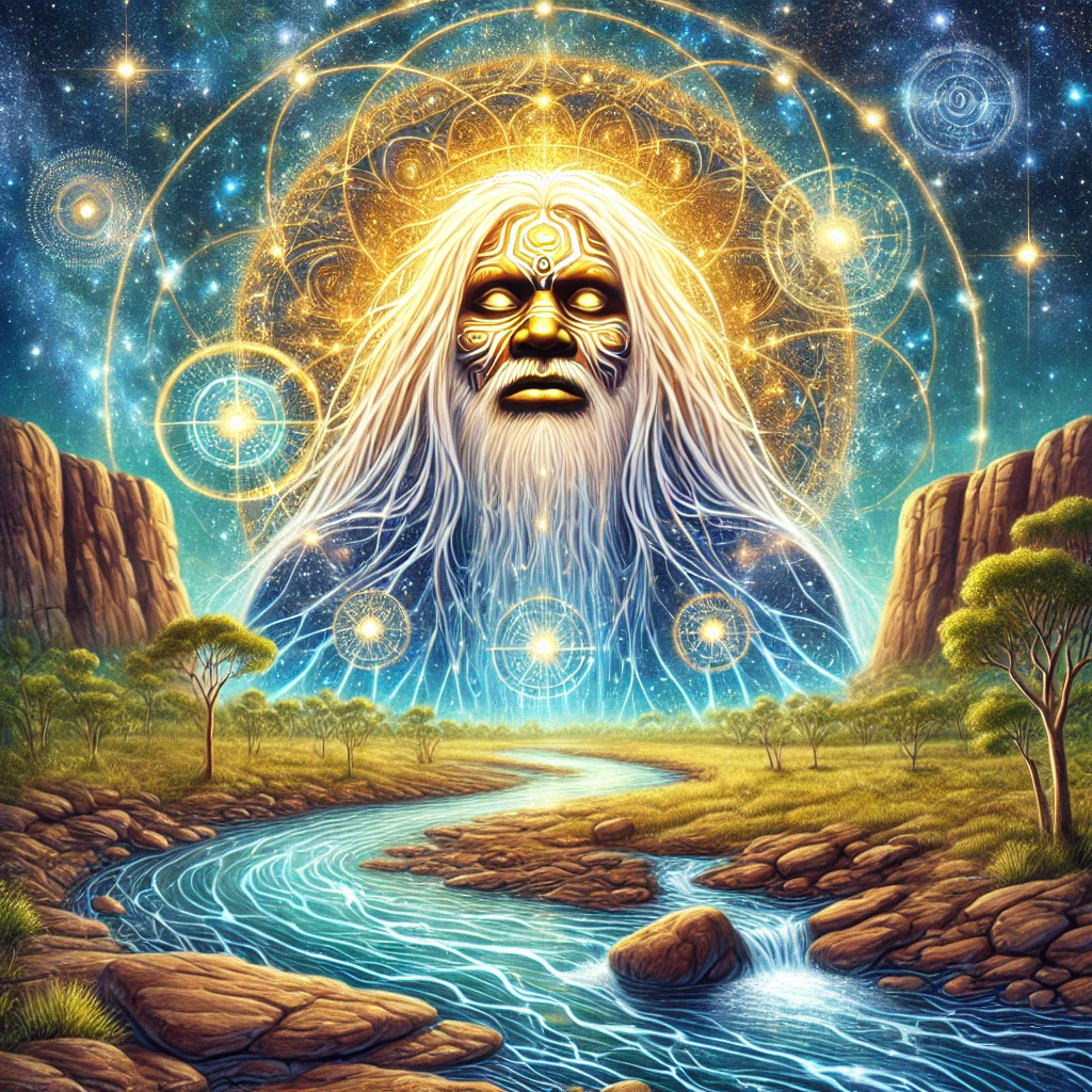 Visual representation of Baiame legend Visual representation of Baiame legend