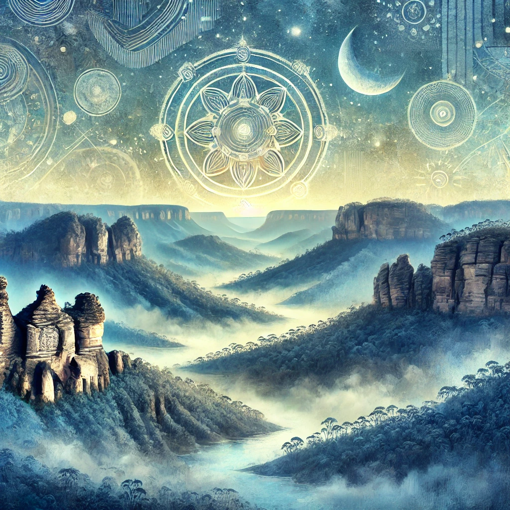 Blue Mountains mythology artwork Blue Mountains mythology artwork