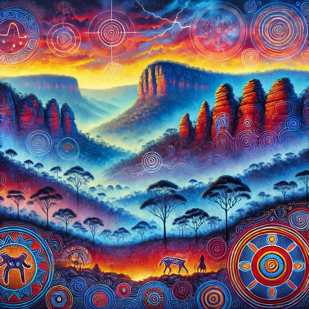 Blue Mountains folklore illustration Blue Mountains folklore illustration