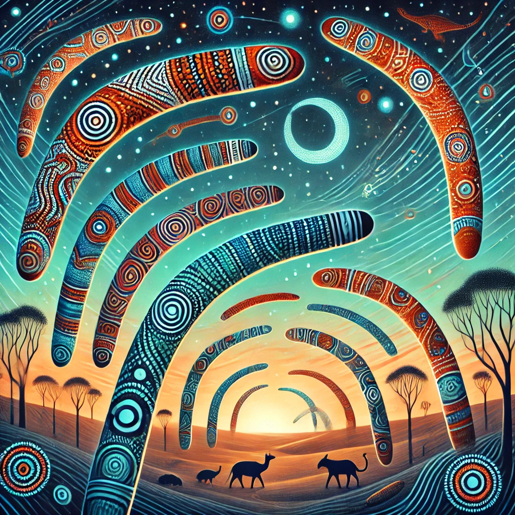Boomerangs - Aboriginal Folklore illustration Boomerangs - Aboriginal Folklore illustration