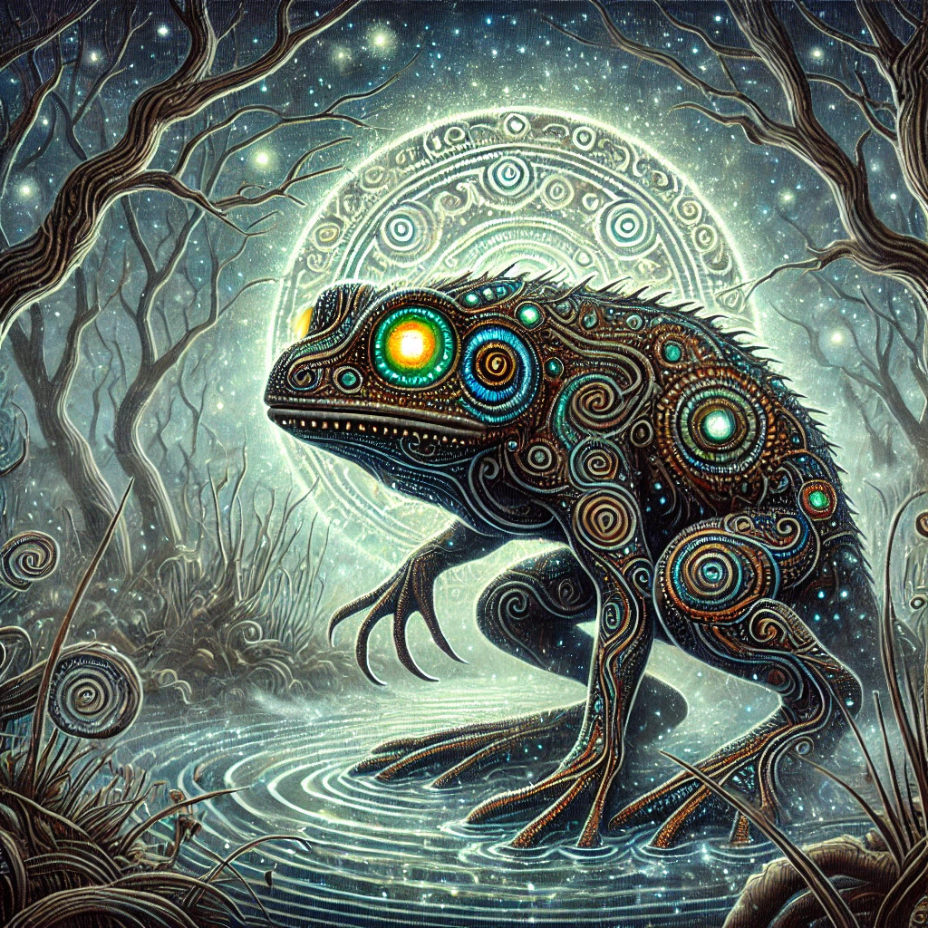 Bunyip mythology artwork Bunyip mythology artwork