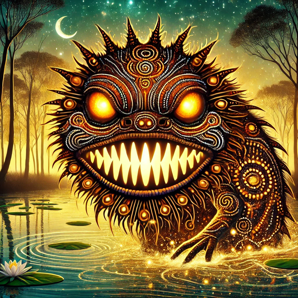 Bunyip - mythological figure from Aboriginal Folklore Bunyip - mythological figure from Aboriginal Folklore