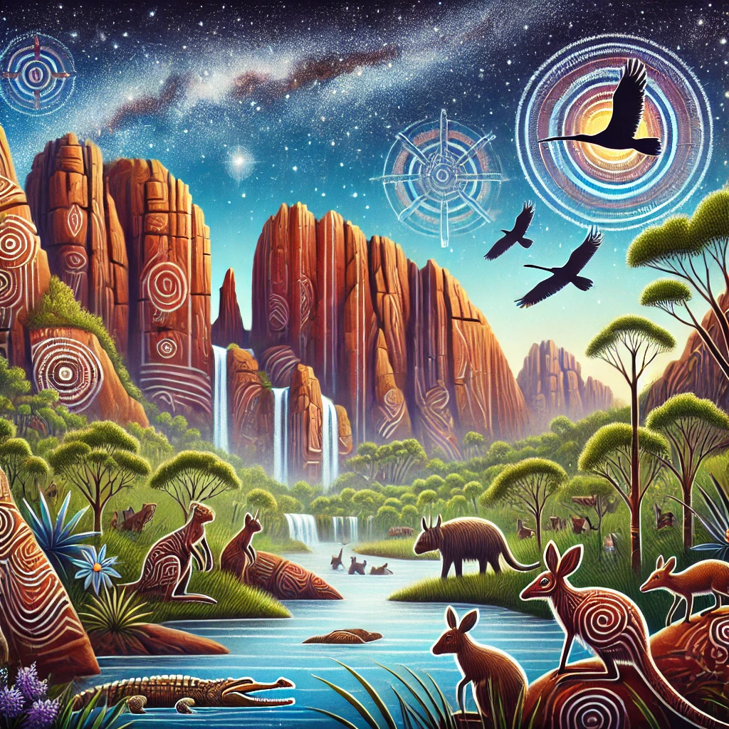 Kakadu National Park - Aboriginal Folklore illustration Kakadu National Park - Aboriginal Folklore illustration