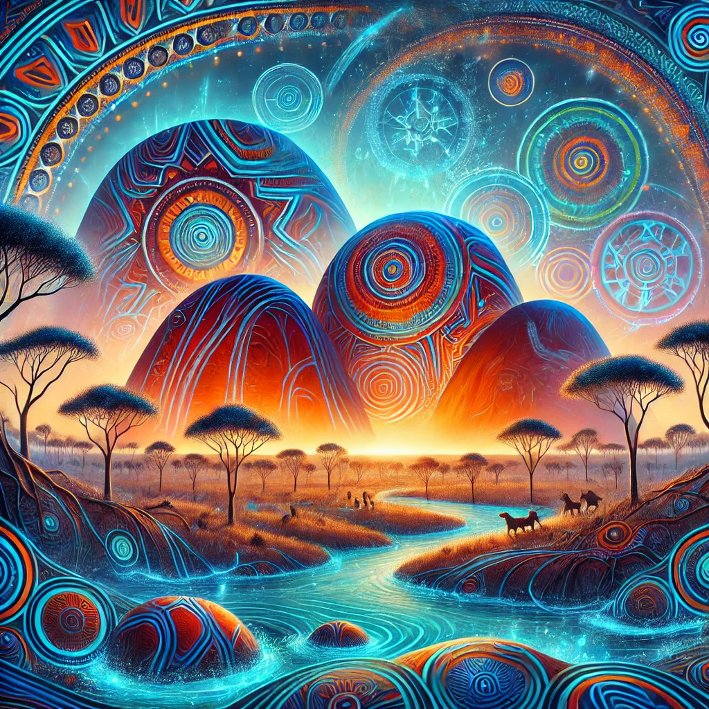 Ancient depiction of Kata Tjuta