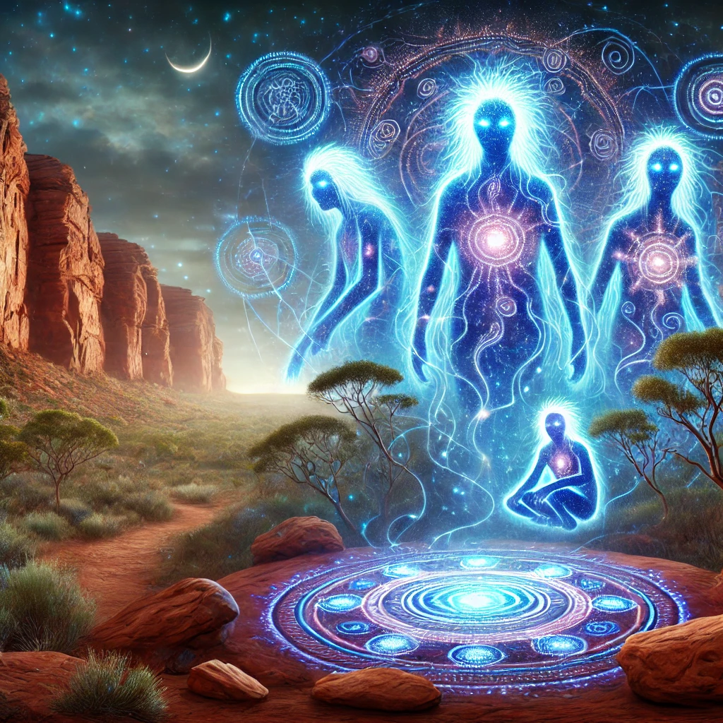 Visual representation of Quinkan Spirits legend Visual representation of Quinkan Spirits legend