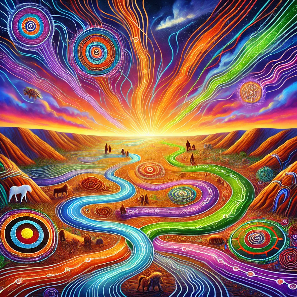 Songlines - Aboriginal Folklore illustration Songlines - Aboriginal Folklore illustration