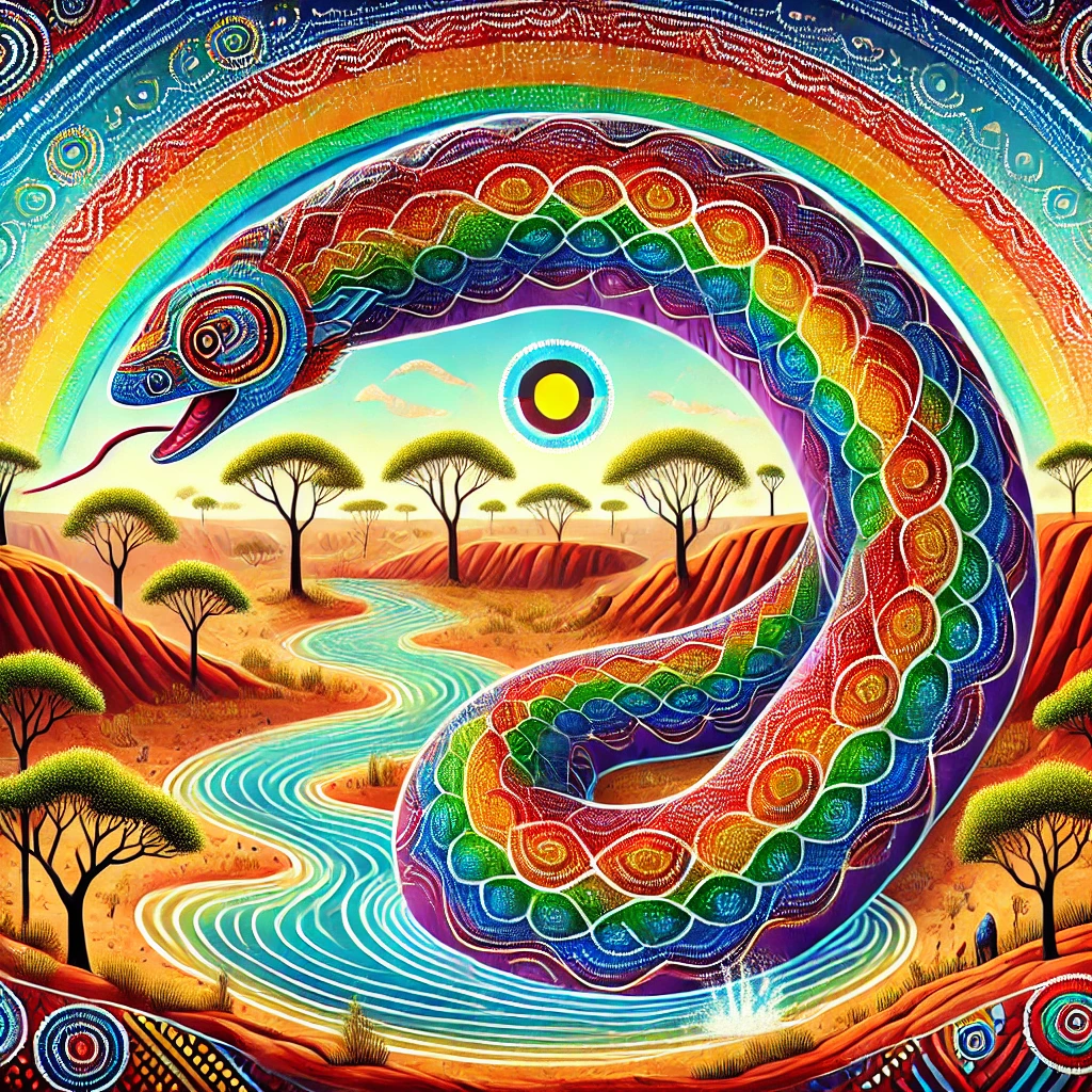 Rainbow Serpent - Aboriginal Folklore illustration