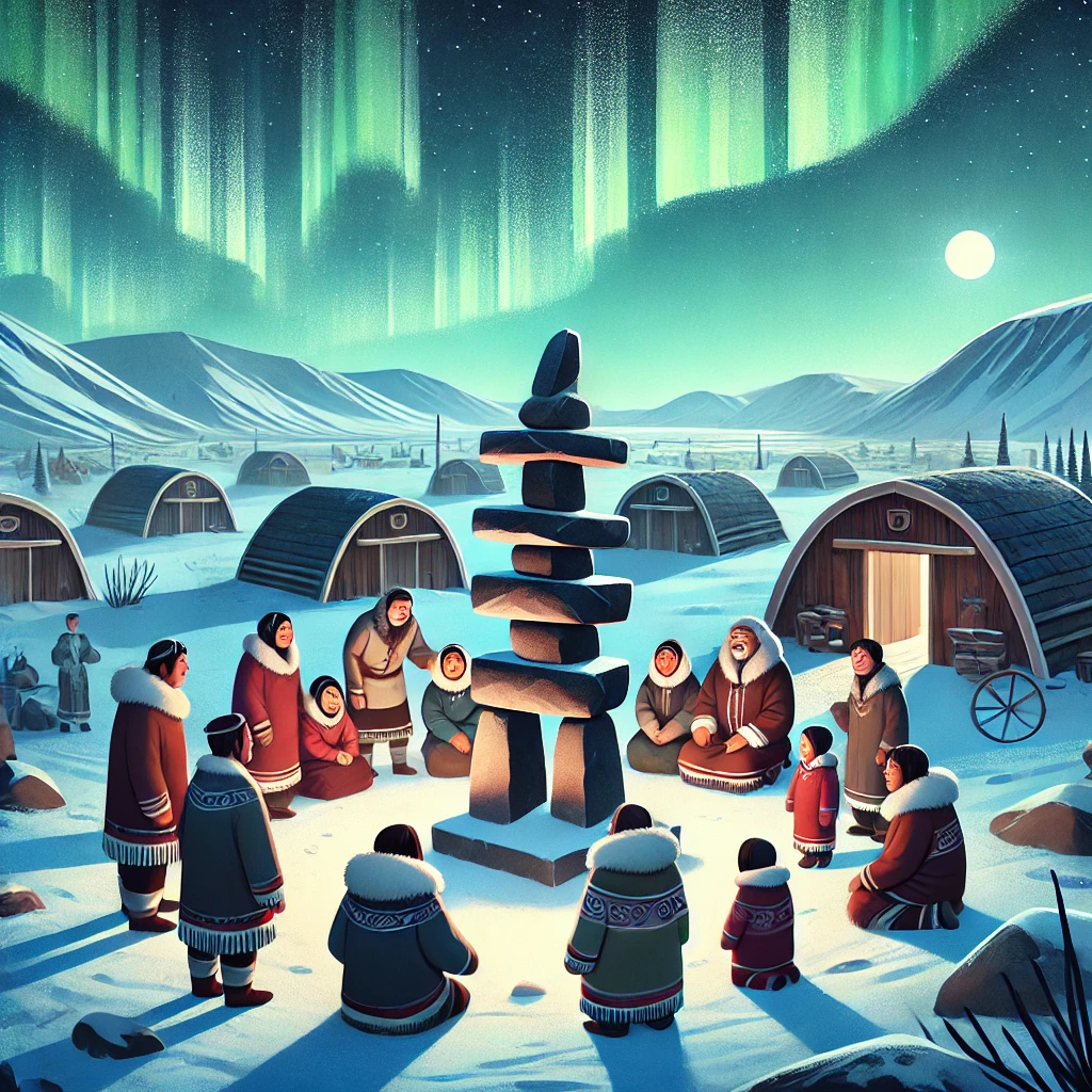 Inuksuk - Inuit Folklore illustration Inuksuk - Inuit Folklore illustration