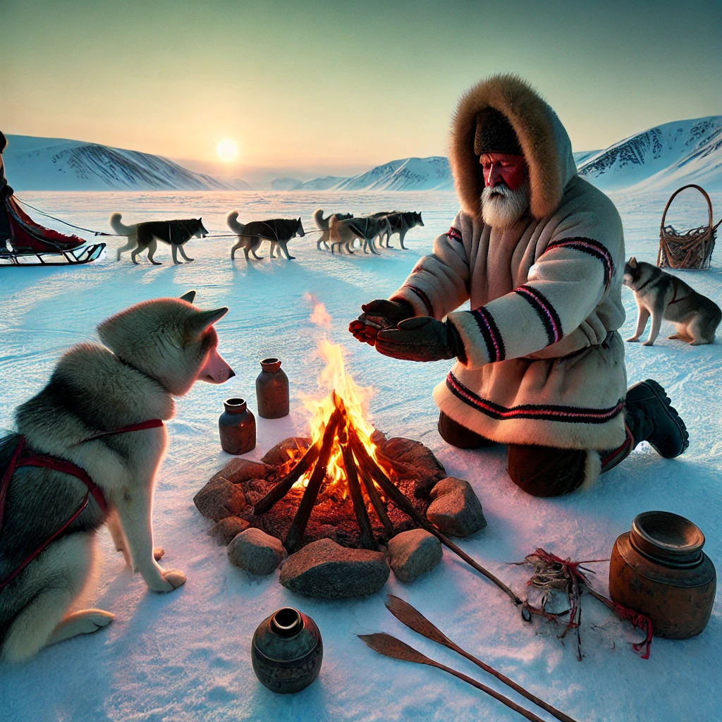 Artistic depiction of Taboos and Hunting Rituals from Inuit Folklore Artistic depiction of Taboos and Hunting Rituals from Inuit Folklore