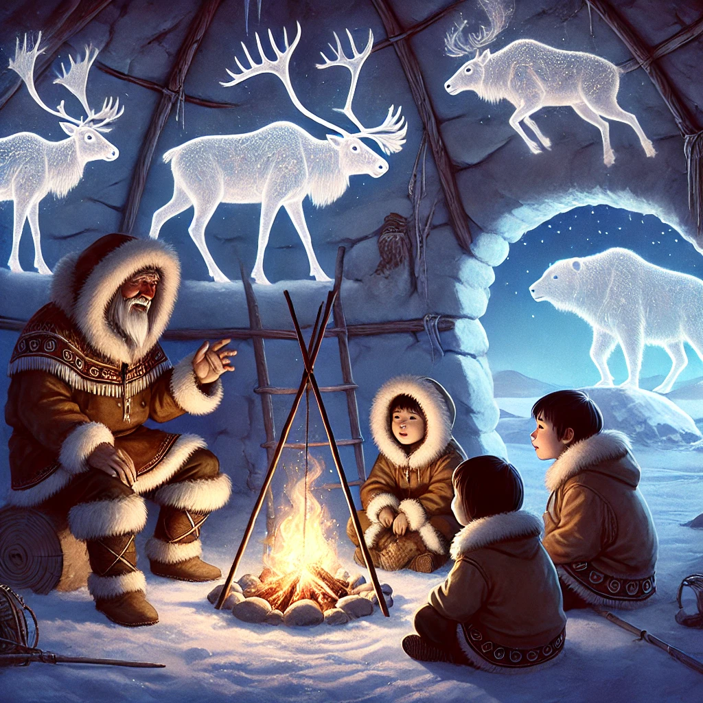Taboos and Hunting Rituals - Inuit Folklore illustration Taboos and Hunting Rituals - Inuit Folklore illustration