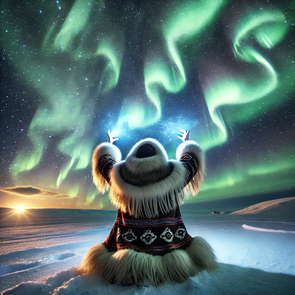 Origin of the Aurora Borealis mythology artwork Origin of the Aurora Borealis mythology artwork
