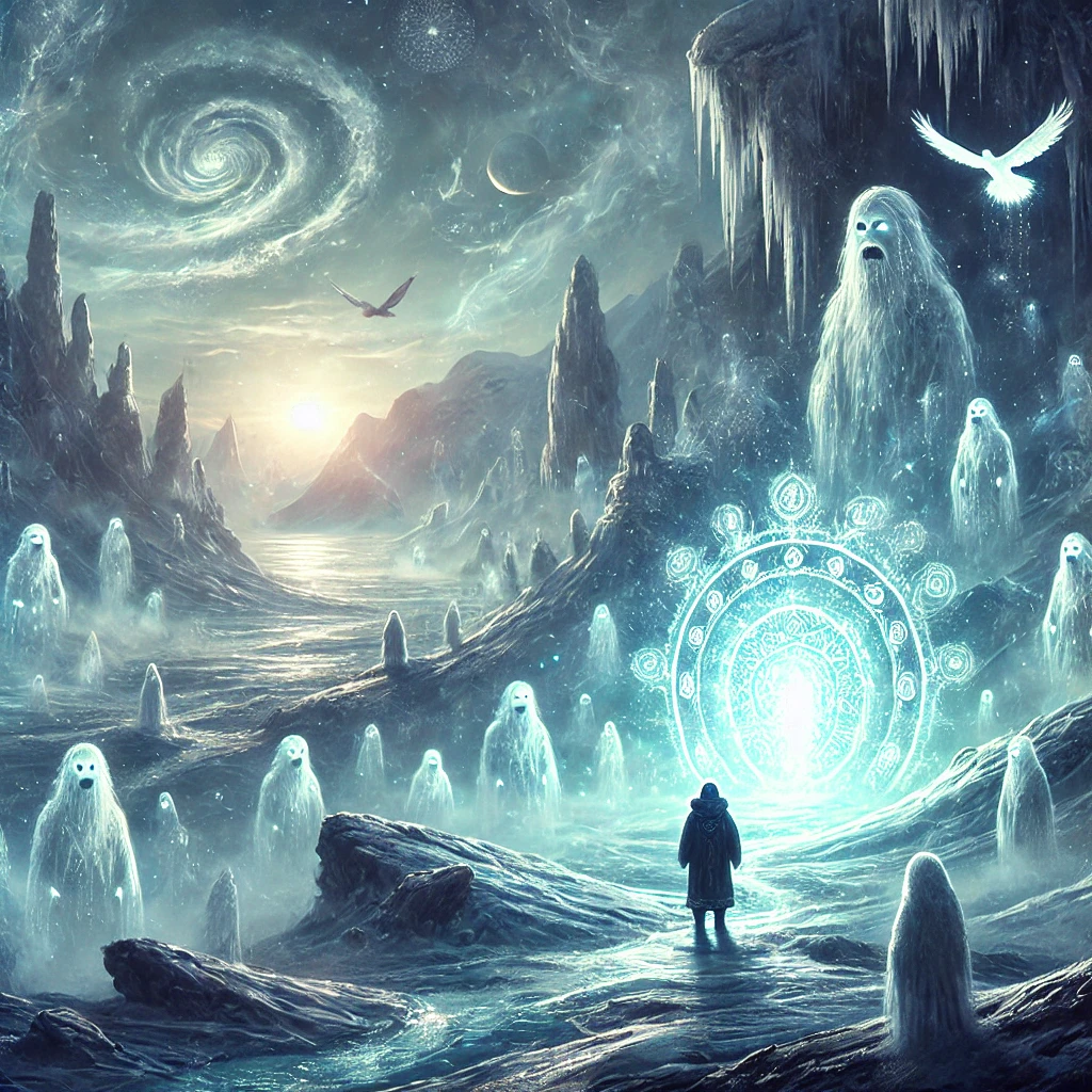 Artistic depiction of Tuurngait Realm from Inuit Folklore