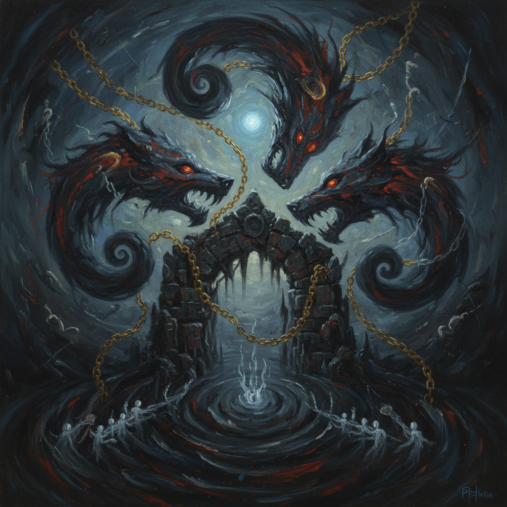 Cerberus - Symbolic Artwork Symbolic depiction of Cerberus mythology