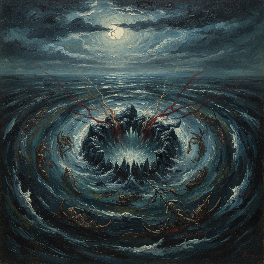 Charybdis - Symbolic Artwork Symbolic depiction of Charybdis mythology