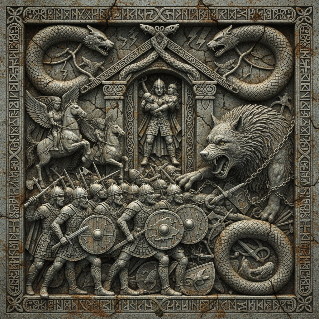 Einherjar - Mythology Scene Scene from the legend of Einherjar