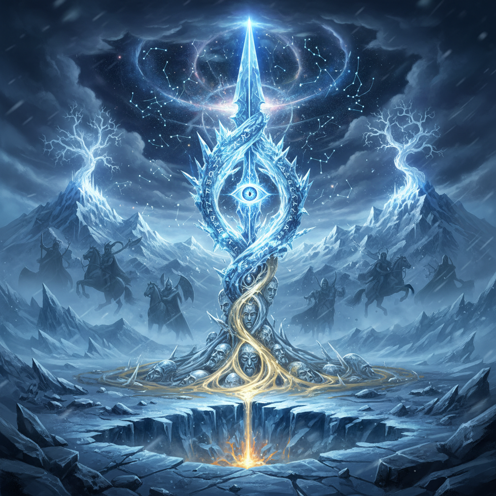Symbolic depiction of Gungnir mythology