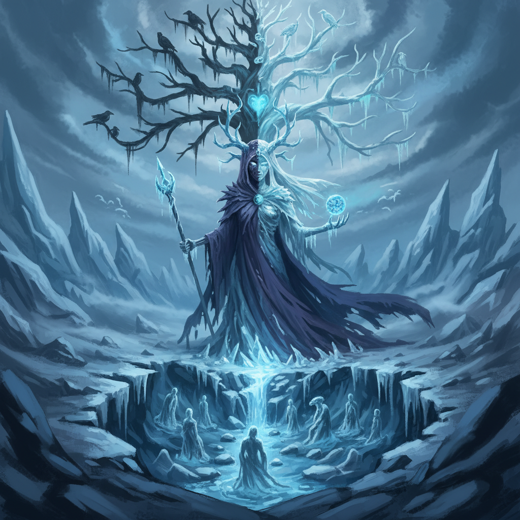 Symbolic depiction of Hel mythology