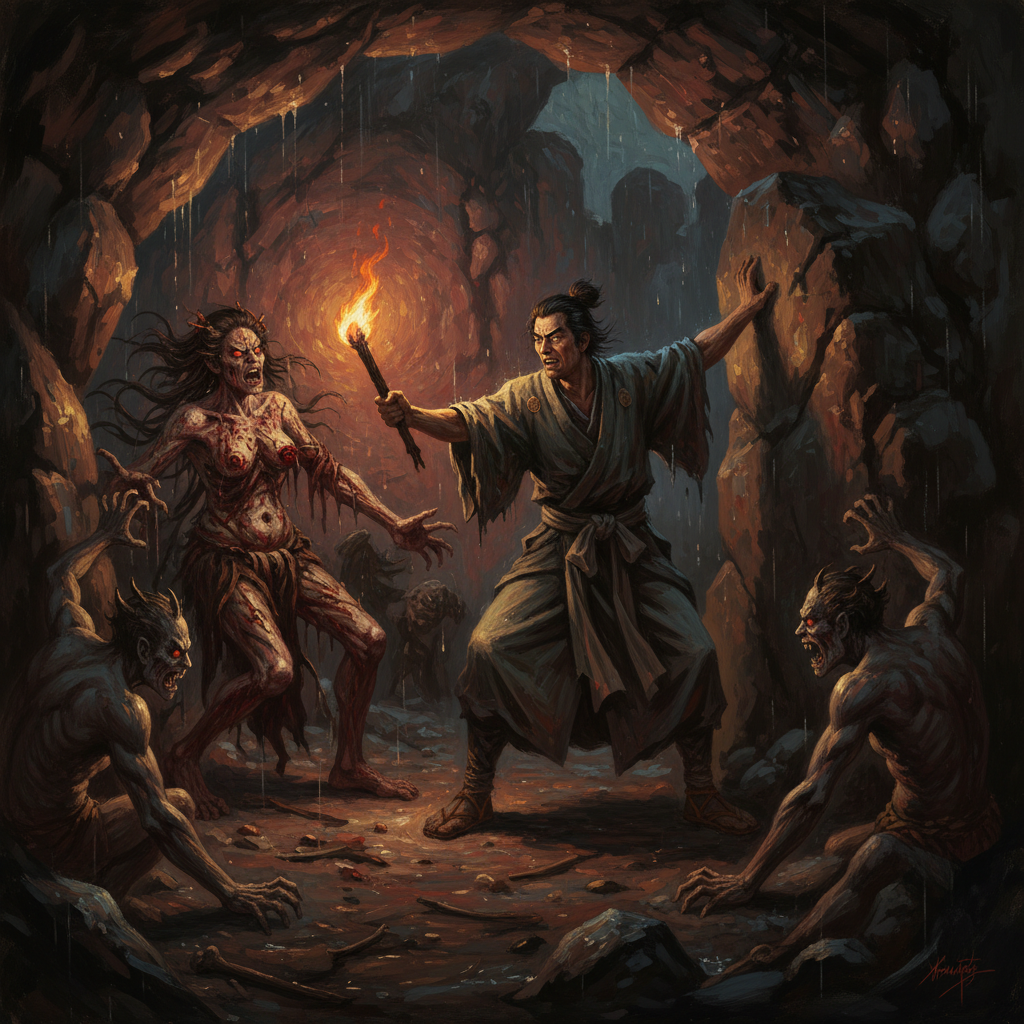 Izanagi - Mythology Scene Scene from the legend of Izanagi