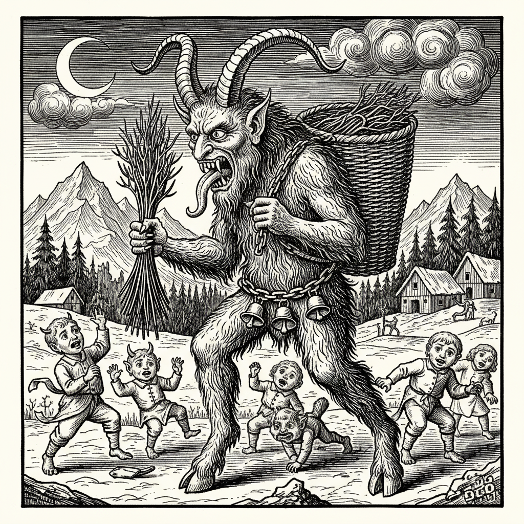 Krampus - European Folklore illustration