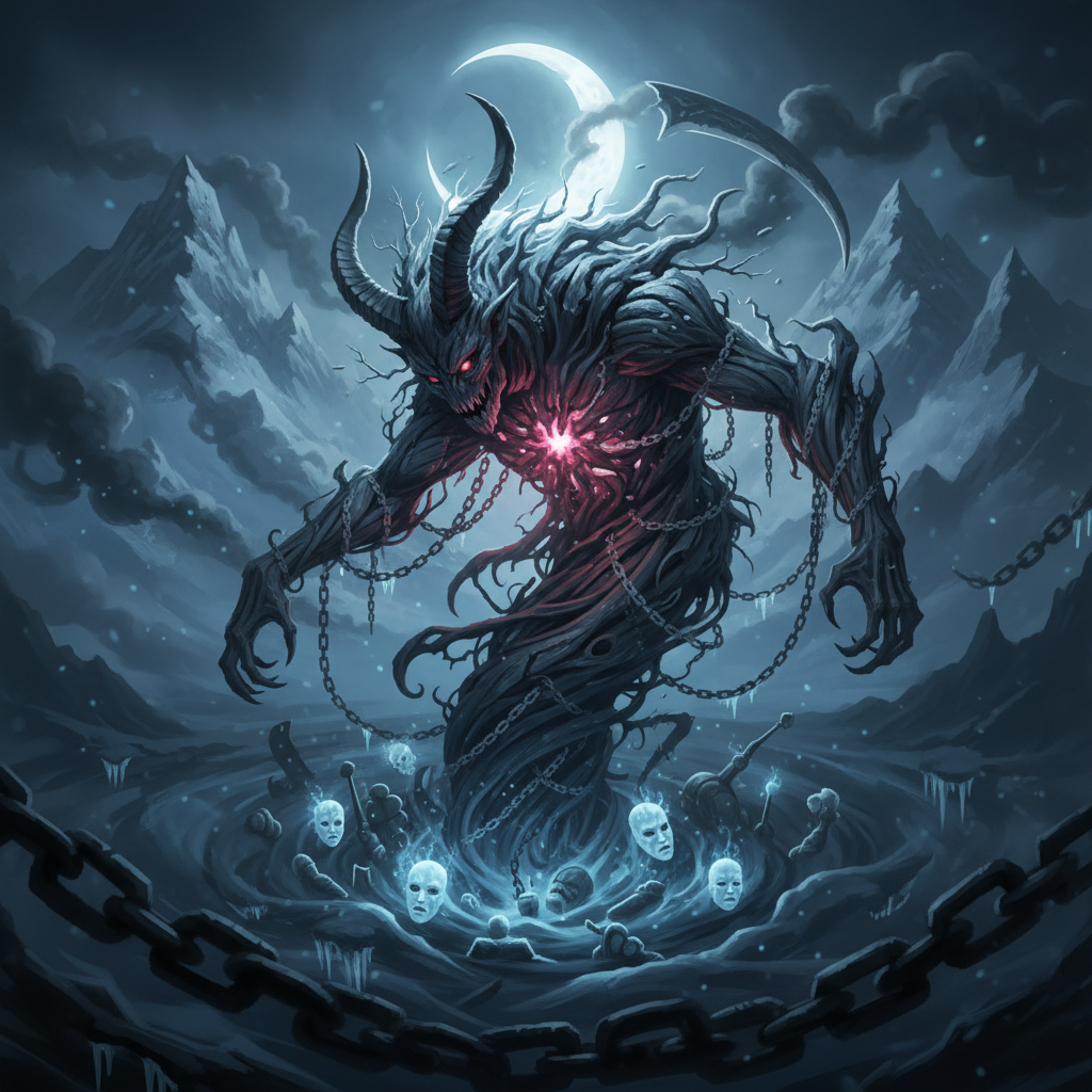 Symbolic depiction of Krampus mythology