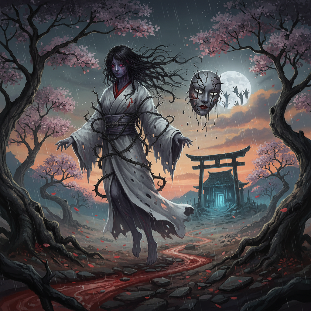Symbolic depiction of Onryo mythology