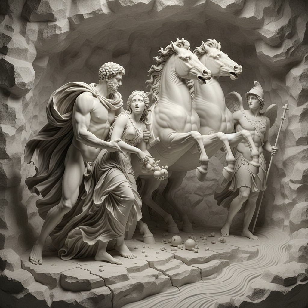 Scene from the legend of Persephone