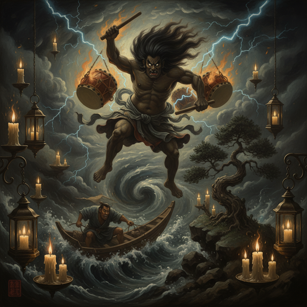 Raijin - Mythology Scene Scene from the legend of Raijin