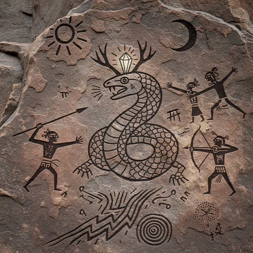 Uktena - Mythology Scene Scene from the legend of Uktena