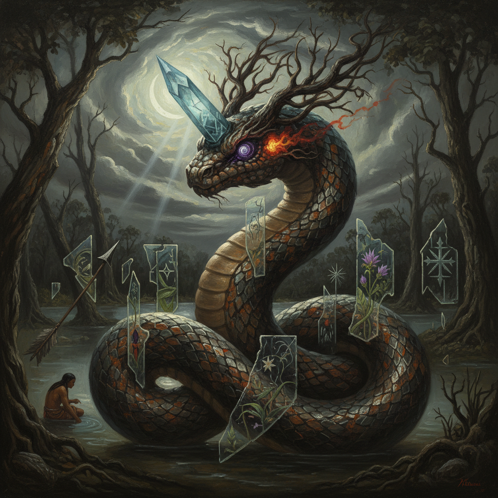 Uktena - Symbolic Artwork Symbolic depiction of Uktena mythology